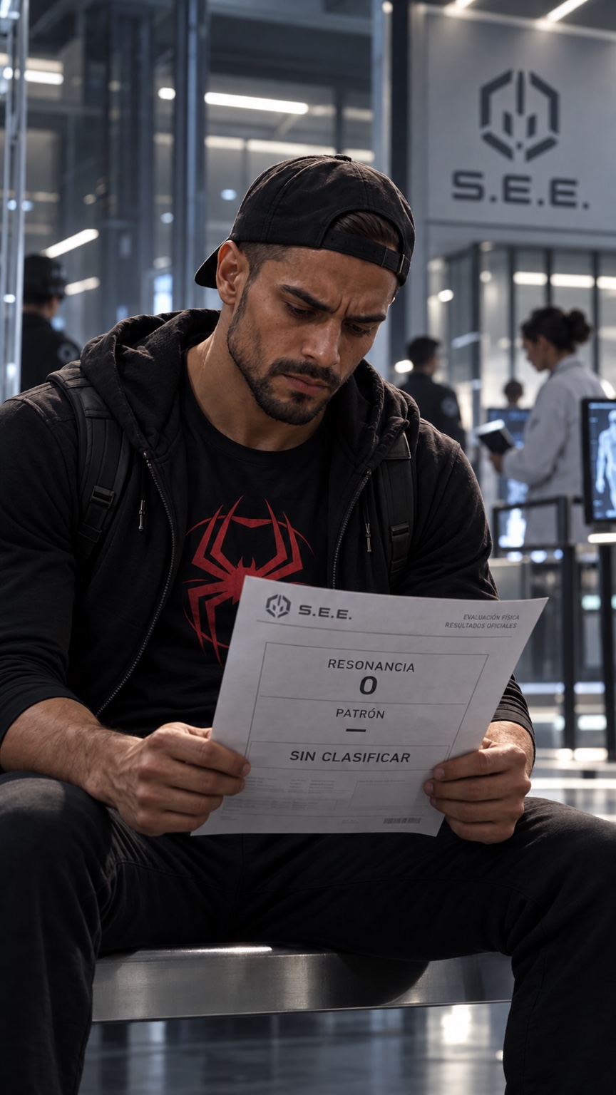 Daniel observa su hoja de resultados del S.E.E. con Resonancia 0, Patrón sin identificar y estado Sin clasificar.