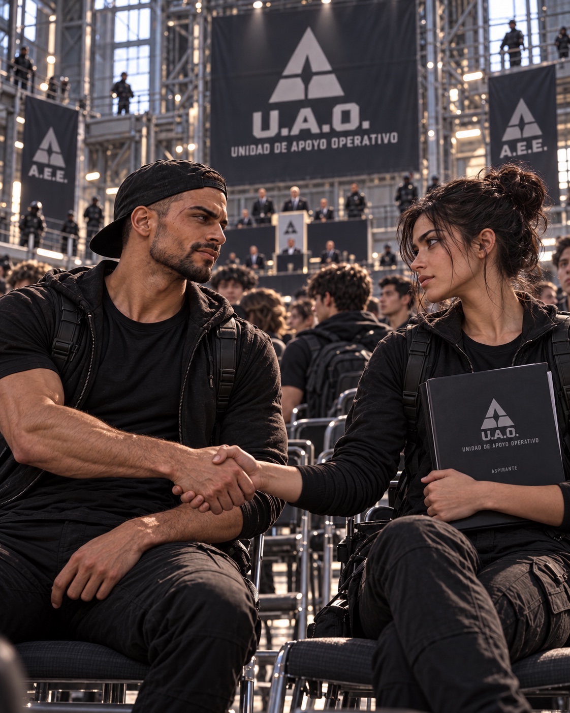 Daniel and Melisa shake hands when they meet again at the U.A.O., after the confrontation with Darian.
